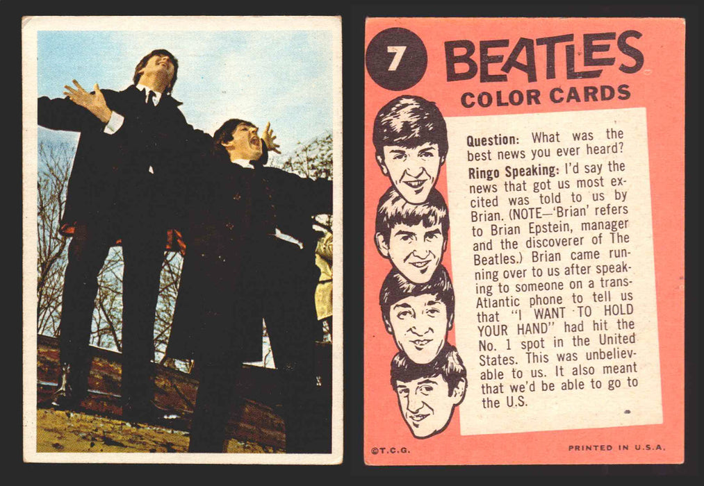 Beatles Color Topps 1964 Vintage Trading Cards You Pick Singles #1-#64 #	7  - TvMovieCards.com