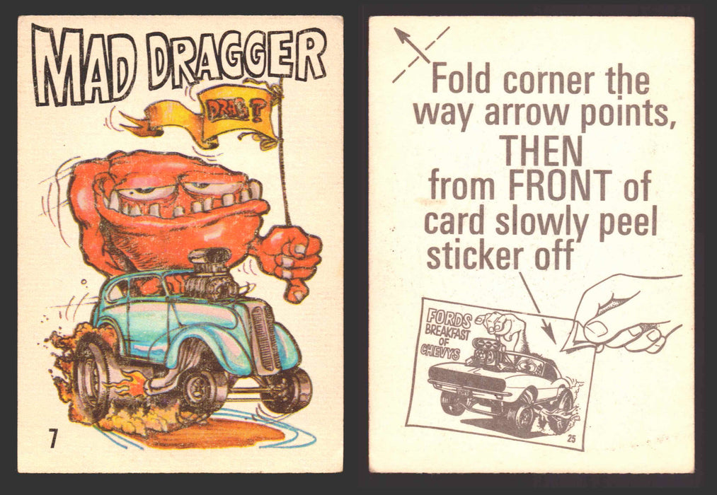 1969 Odd Rods Vintage Sticker Trading Cards #1-#44 You Pick Singles Donruss #	7	Mad Dragger  - TvMovieCards.com