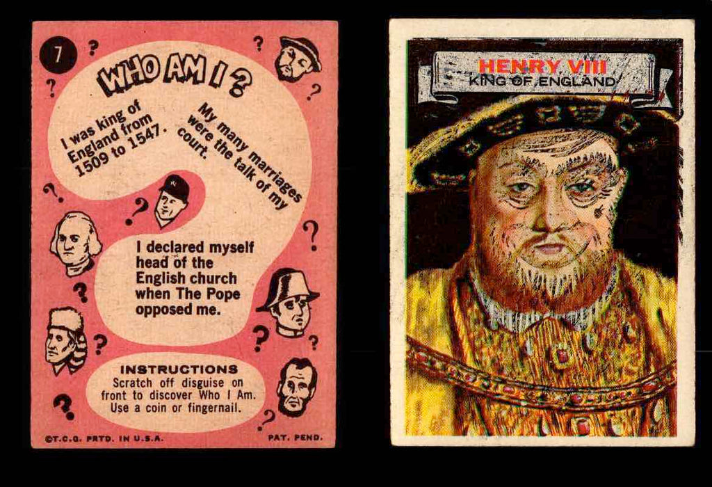 1967 Who Am I? Topps Vintage Trading Cards You Pick Singles #1-44 # 7   Henry VIII Scratched  - TvMovieCards.com