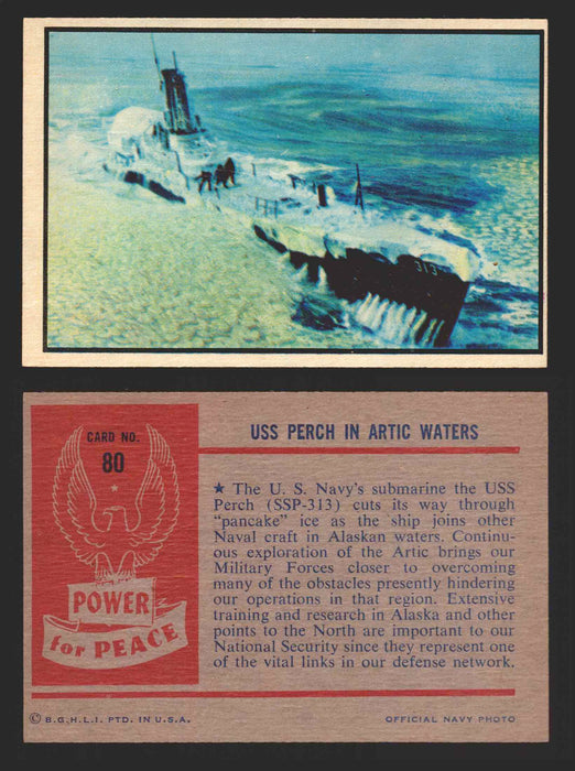 1954 Power For Peace Vintage Trading Cards You Pick Singles #1-96 80   USS Perch In Arctic Waters  - TvMovieCards.com