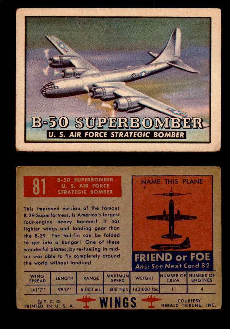 1952 Wings Topps TCG Vintage Trading Cards You Pick Singles #1-100 #81  - TvMovieCards.com