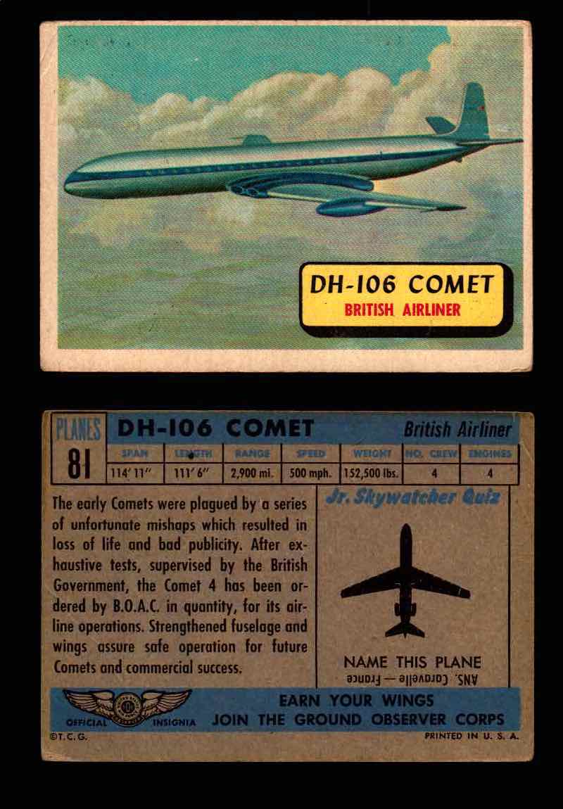 1957 Planes Series II Topps Vintage Card You Pick Singles #61-120 #81  - TvMovieCards.com