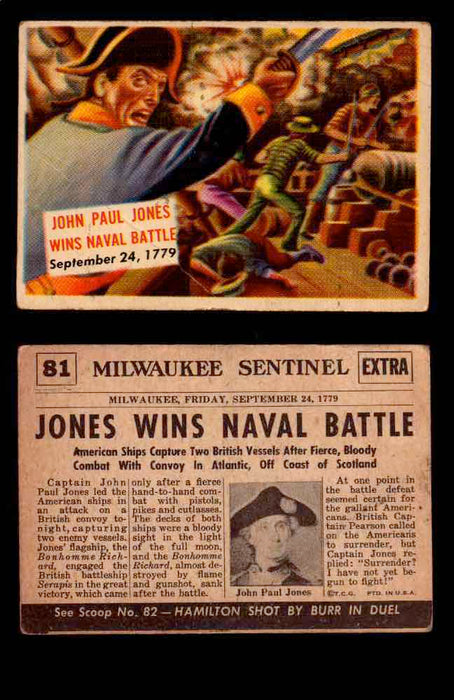 1954 Scoop Newspaper Series 2 Topps Vintage Trading Cards U Pick Singles #78-156 81   John Paul Jones Wins Naval Battle  - TvMovieCards.com