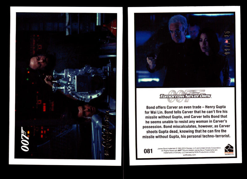 James Bond Archives 2014 Tomorrow Never Dies Gold Parallel Card You Pick Singles #81  - TvMovieCards.com