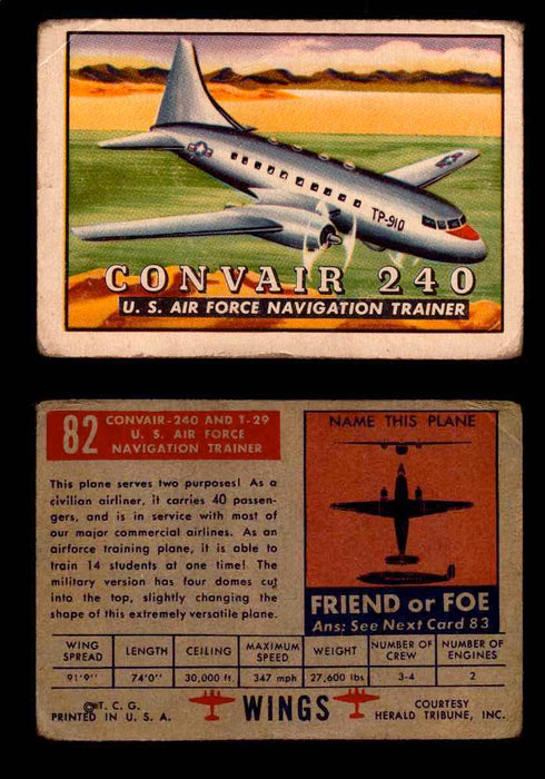 1952 Wings Topps TCG Vintage Trading Cards You Pick Singles #1-100 #82  - TvMovieCards.com