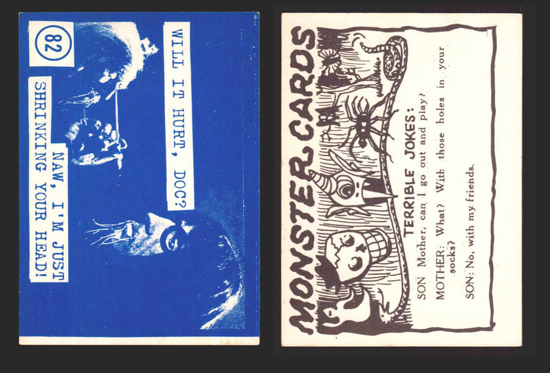 1965 Blue Monster Cards Vintage Trading Cards You Pick Singles #1-84 Rosen 82   Will It Hurt    Doc?  - TvMovieCards.com