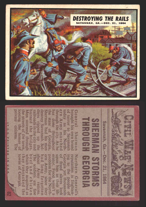 1962 Civil War News Topps TCG Trading Card You Pick Single Cards #1 - 88 82   Destroying the Rails  - TvMovieCards.com