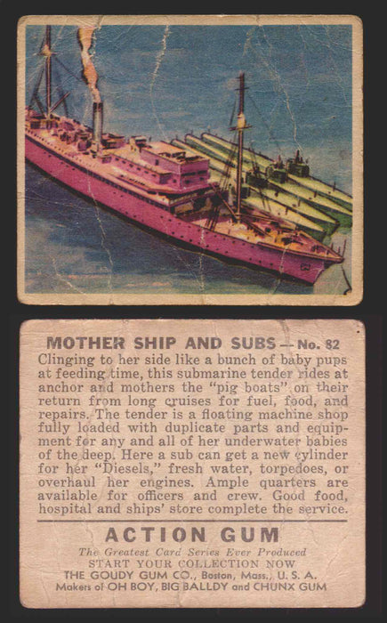 1938 Action Gum Vintage Trading Cards #1-96 You Pick Singles Goudy Gum #82   Mother Ship and Subs  - TvMovieCards.com