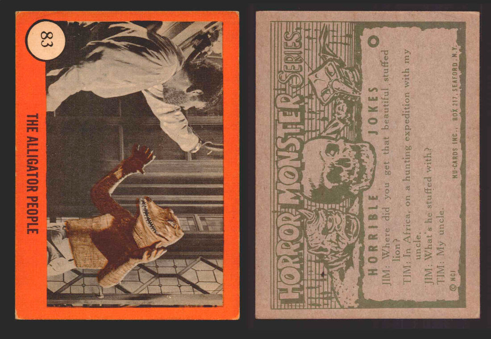 1961 Horror Monsters Series 2 Orange Trading Card You Pick Singles 67-146 NuCard 83   The Alligator People  - TvMovieCards.com