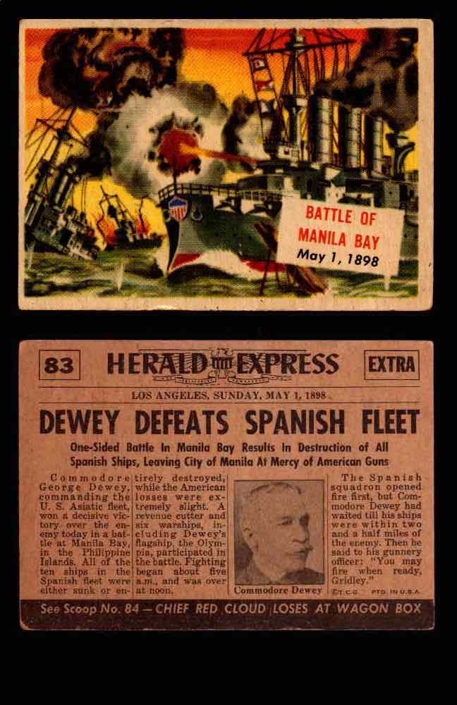 1954 Scoop Newspaper Series 2 Topps Vintage Trading Cards U Pick Singles #78-156 83   Battle of Manila Bay  - TvMovieCards.com