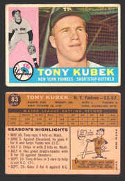 1960 Topps Baseball Trading Card You Pick Singles #1-#250 VG/EX 83 - Tony Kubek  - TvMovieCards.com