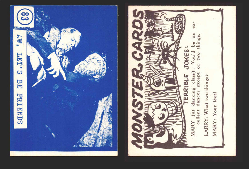 1965 Blue Monster Cards Vintage Trading Cards You Pick Singles #1-84 Rosen 83   Aw    Let's Be Friends  - TvMovieCards.com