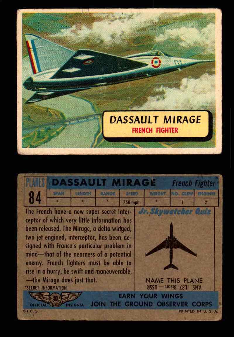 1957 Planes Series II Topps Vintage Card You Pick Singles #61-120 #84  - TvMovieCards.com