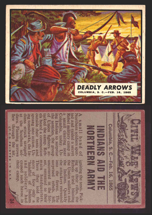 1962 Civil War News Topps TCG Trading Card You Pick Single Cards #1 - 88 84   Deadly Arrows  - TvMovieCards.com