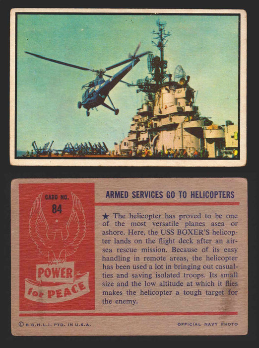 1954 Power For Peace Vintage Trading Cards You Pick Singles #1-96 84   Armed services Go To Helicopters  - TvMovieCards.com