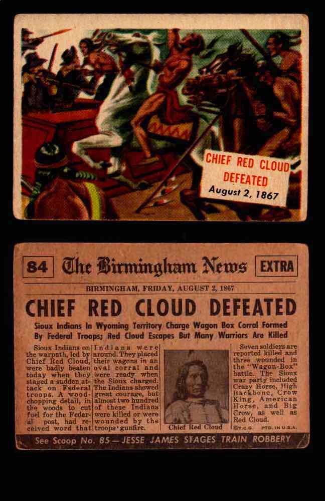 1954 Scoop Newspaper Series 2 Topps Vintage Trading Cards U Pick Singles #78-156 84   Chief Red Cloud Defeated  - TvMovieCards.com