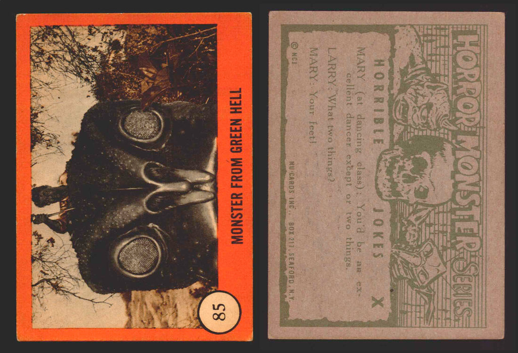 1961 Horror Monsters Series 2 Orange You Pick Trading Card Singles 67-146 NuCard #	 85   Monster from Green Hell  - TvMovieCards.com