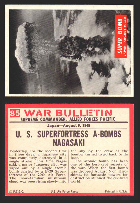 1965 War Bulletin Philadelphia Gum Vintage Trading Cards You Pick Singles #1-88 85   Super Bomb  - TvMovieCards.com