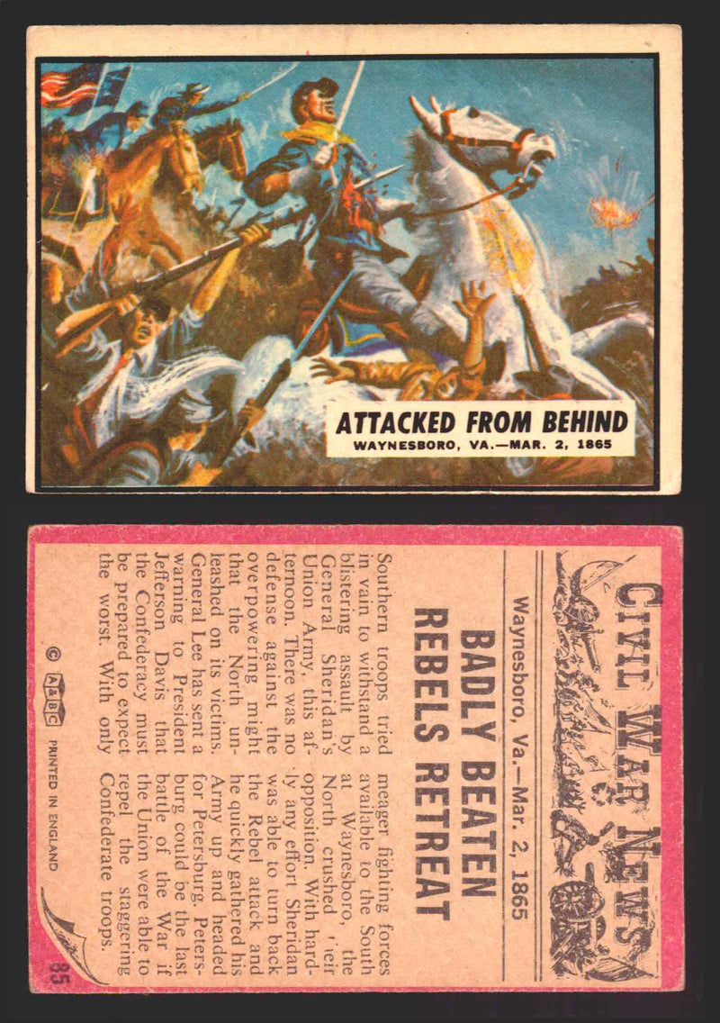 Civil War News Vintage Trading Cards A&BC Gum You Pick Singles #1-88 1965 85   Attacked from Behind  - TvMovieCards.com