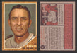 1962 Topps Baseball Trading Card You Pick Singles #1-#99 VG/EX #	85 Gil Hodges - New York Mets  - TvMovieCards.com