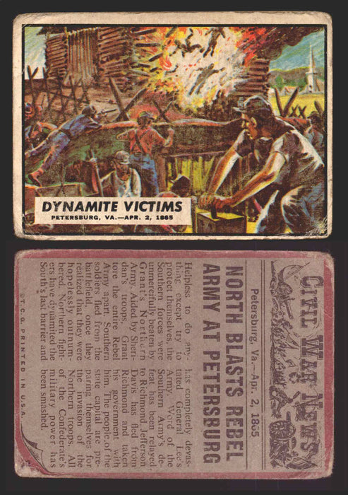 1962 Civil War News Topps TCG Trading Card You Pick Single Cards #1 - 88 86   Dynamite Victims  - TvMovieCards.com