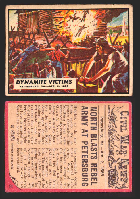 Civil War News Vintage Trading Cards A&BC Gum You Pick Singles #1-88 1965 86   Dynamite Victims  - TvMovieCards.com