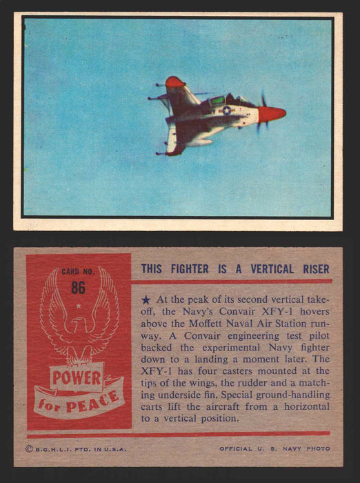 1954 Power For Peace Vintage Trading Cards You Pick Singles #1-96 86   This Fighter Is A Vertical Riser  - TvMovieCards.com