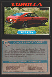 1976 Autos of 1977 Vintage Trading Cards You Pick Singles #1-99 Topps 86   Corolla Sport Coupe  - TvMovieCards.com