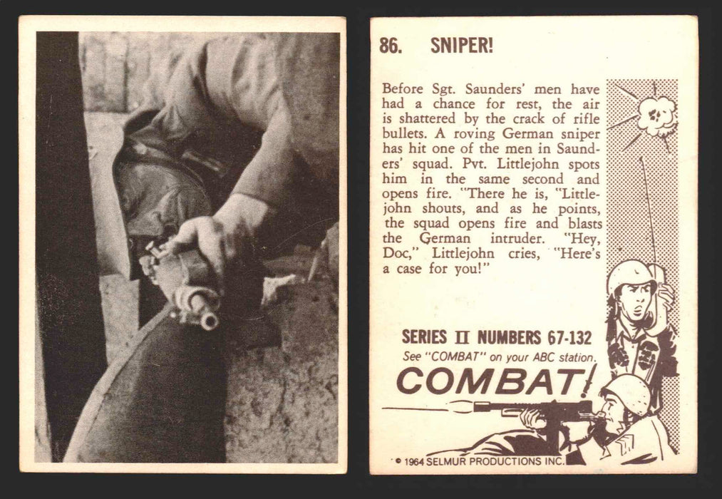 1964 Combat Series II Donruss Selmur Vintage Card You Pick Singles #67-132 86   Sniper!  - TvMovieCards.com
