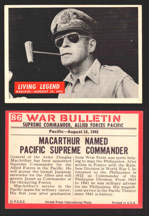 1965 War Bulletin Philadelphia Gum Vintage Trading Cards You Pick Singles #1-88 86   Living Legend  - TvMovieCards.com