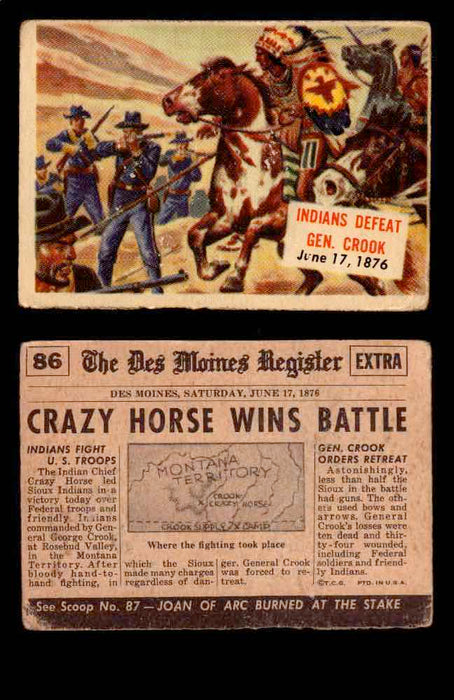 1954 Scoop Newspaper Series 2 Topps Vintage Trading Cards U Pick Singles #78-156 86   Indians Defeat Gen. Crook  - TvMovieCards.com