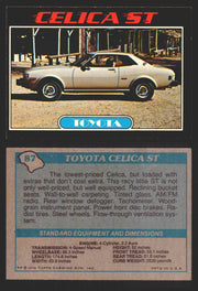 1976 Autos of 1977 Vintage Trading Cards You Pick Singles #1-99 Topps 87   Toyota Celica ST  - TvMovieCards.com