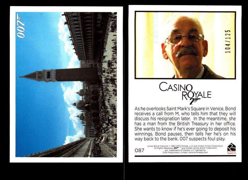 James Bond Archives 2014 Casino Royal Gold Parallel Card You Pick Number #87  - TvMovieCards.com