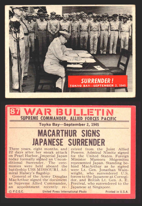 1965 War Bulletin Philadelphia Gum Vintage Trading Cards You Pick Singles #1-88 87   Surrender!  - TvMovieCards.com