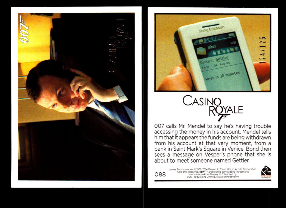 James Bond Archives 2014 Casino Royal Gold Parallel Card You Pick Number #88  - TvMovieCards.com