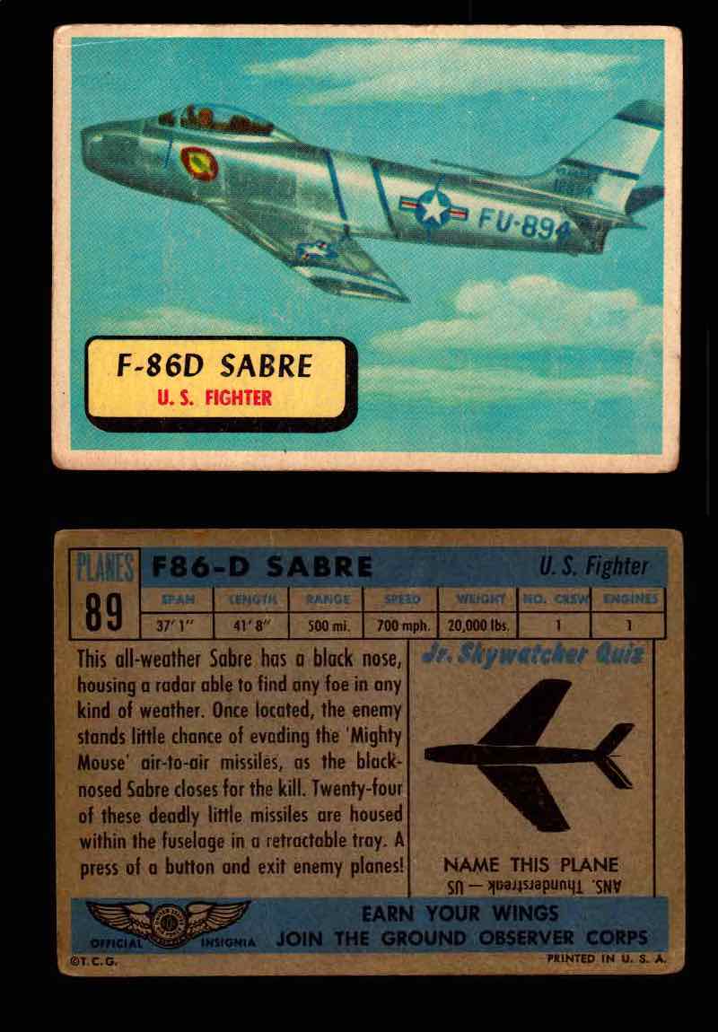 1957 Planes Series II Topps Vintage Card You Pick Singles #61-120 #89  - TvMovieCards.com
