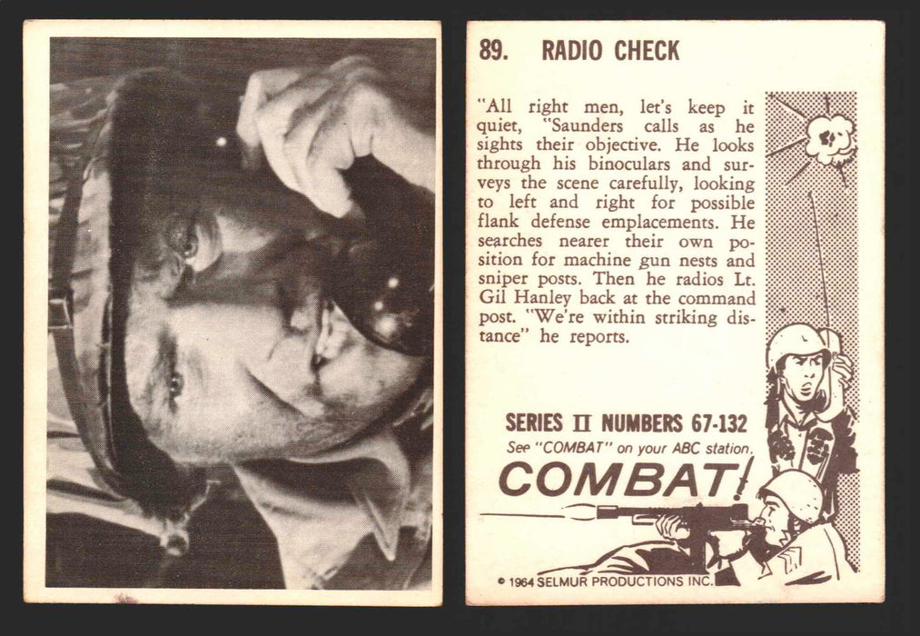 1964 Combat Series II Donruss Selmur Vintage Card You Pick Singles #67-132 89   Radio Check  - TvMovieCards.com