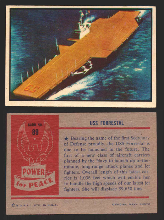 1954 Power For Peace Vintage Trading Cards You Pick Singles #1-96 89   USS Forrestal  - TvMovieCards.com