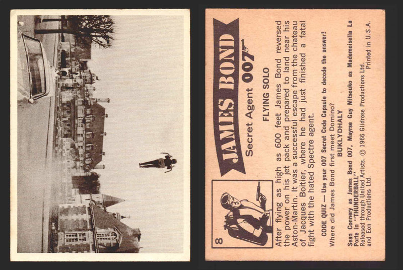 1966 James Bond 007 Thunderball Vintage Trading Cards You Pick Singles #1-66 8   Flying Solo  - TvMovieCards.com