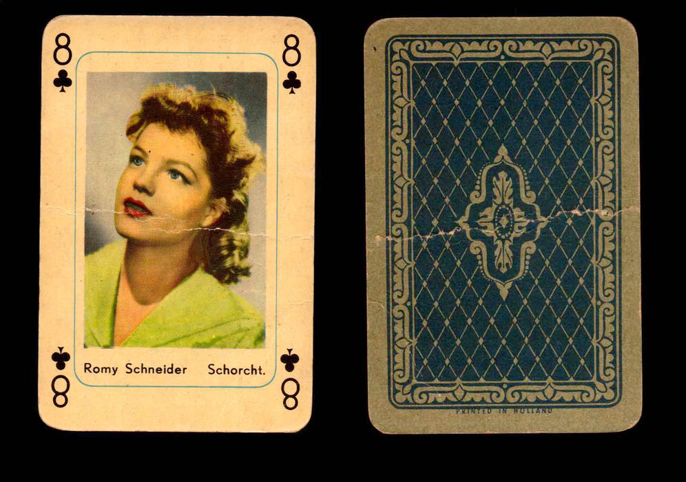 Vintage Hollywood Movie Stars Playing Cards You Pick Singles 8 - Clover - Romy Schneider  - TvMovieCards.com