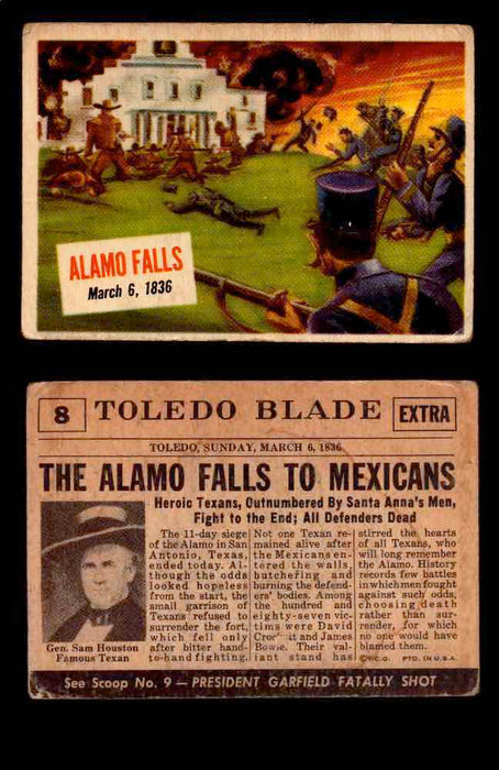 1954 Scoop Newspaper Series 1 Topps Vintage Trading Cards You Pick Singles #1-78 8   Alamo Falls  - TvMovieCards.com
