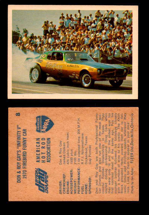 AHRA Official Drag Champs 1971 Fleer Canada Trading Cards You Pick Singles #1-63 8   Don & Roy Gay's "Infinity V"  - TvMovieCards.com