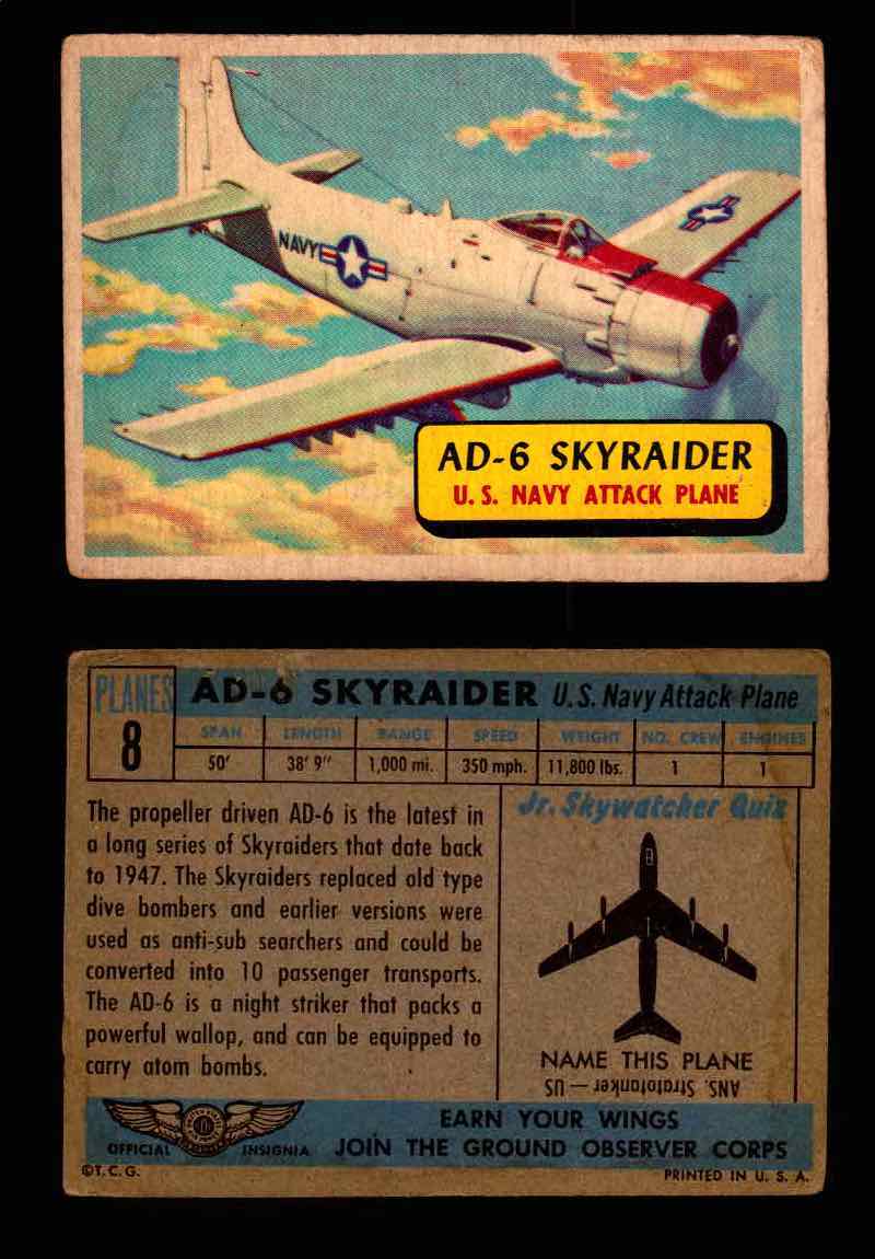 1957 Planes Series I Topps Vintage Card You Pick Singles #1-60 #8  - TvMovieCards.com