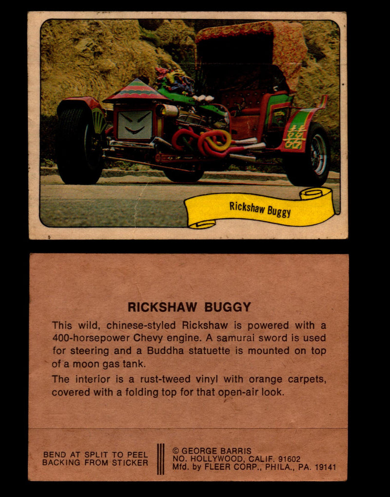 Kustom Cars - Series 1 George Barris 1975 Fleer Sticker Vintage Cards You Pick S #21 Richshaw Buggy Variant  - TvMovieCards.com