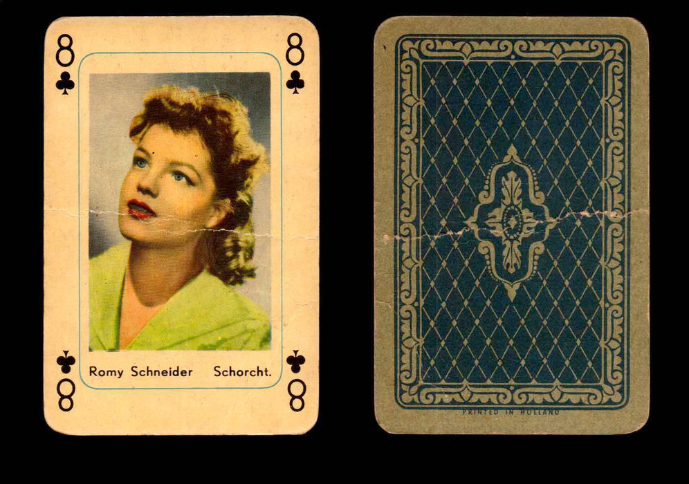 1959 Maple Leaf Hollywood Movie Stars Playing Cards You Pick Singles 8 - Clover - Romy Schneider  - TvMovieCards.com