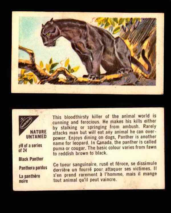 Nature Untamed Nabisco Vintage Trading Cards You Pick Singles #1-24 #8 Black Panther  - TvMovieCards.com