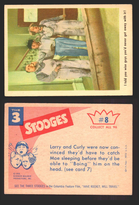 1959 Three 3 Stooges Fleer Vintage Trading Cards You Pick Singles #1-96 #8  - TvMovieCards.com