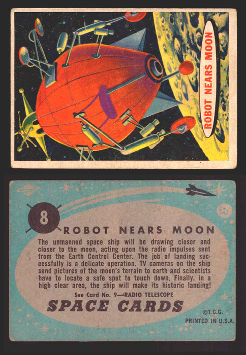1957 Space Cards Topps Vintage Trading Cards #1-88 You Pick Singles 8   Robot Nears Moon  - TvMovieCards.com