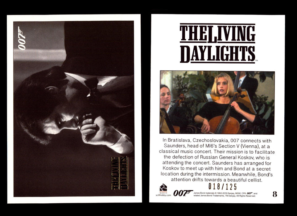 James Bond Archives The Living Daylights Gold Parallel Card You Pick Single 1-55 #8  - TvMovieCards.com