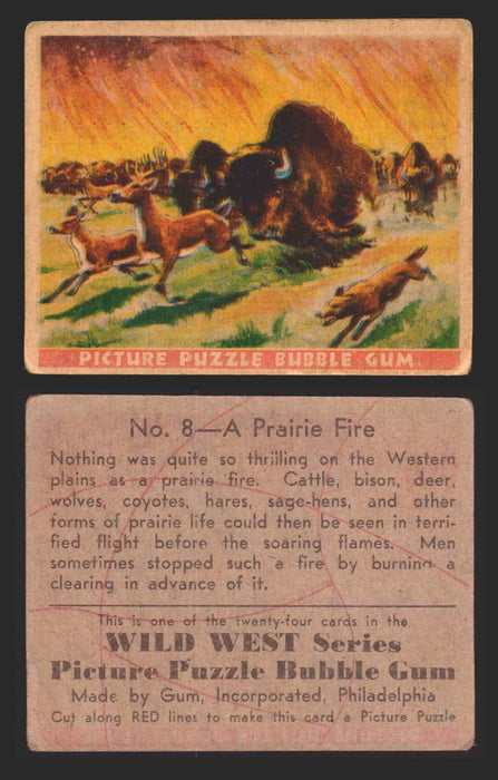 Wild West Series Vintage Trading Card You Pick Singles #1-#49 Gum Inc. 1933 8   A Prairie Fire  - TvMovieCards.com